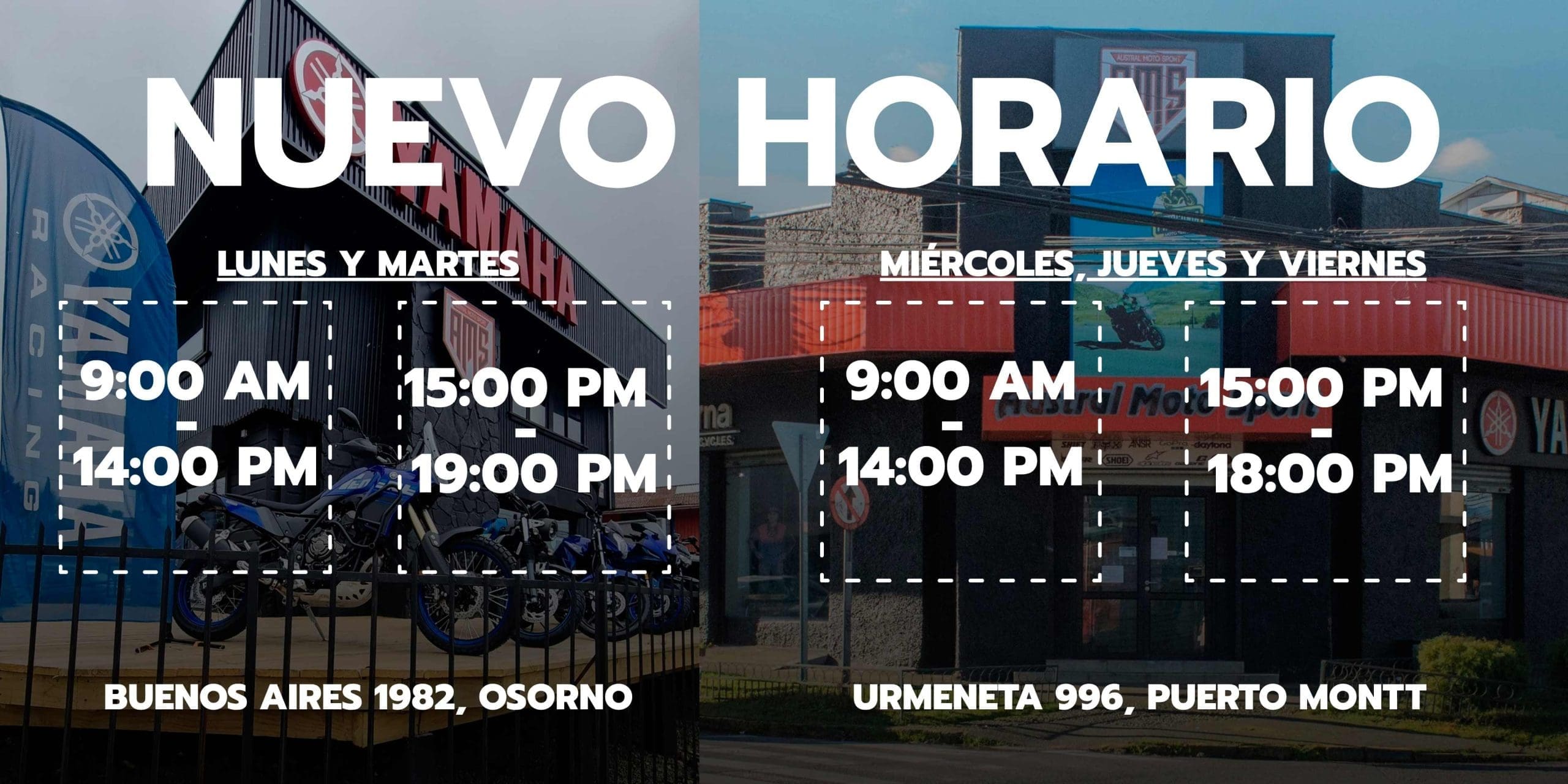 Banner Nuevos horarios Austral MotoSport